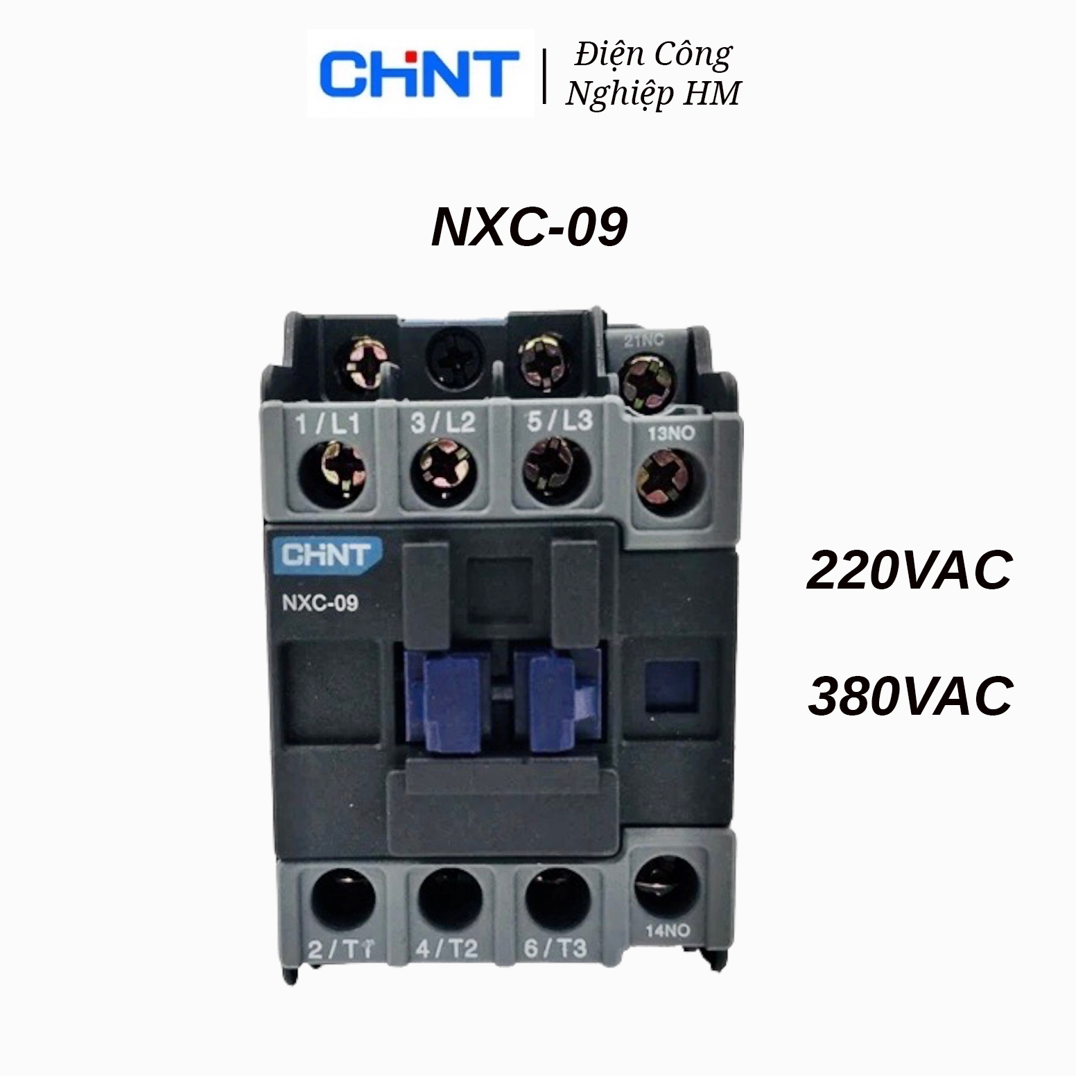 Khởi động từ 3 pha chint 9a - hàng chính hãng, contactor chint nxc-09