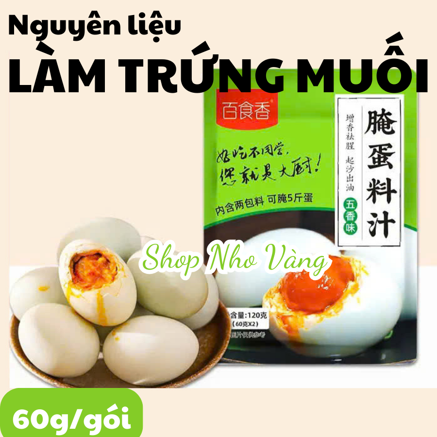 gói nguyên liệu làm ủ trứng muối tại nhà 60g