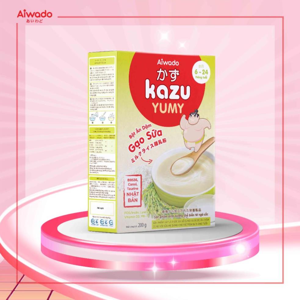 Bột ăn dặm Aiwado Kazu Yumy Gạo sữa 200g trên 4 tháng