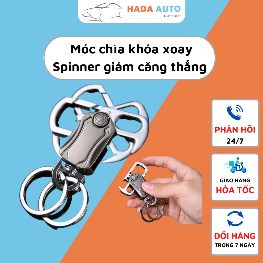 Móc khoá đa năng 4in1 móc chìa khóa xoay Spinner giảm căng thẳng
