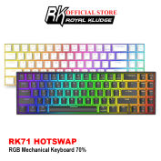 HOTSWAP RK71 RGB | Bàn Phím Cơ Không Dây ROYAL KLUDGE RK71 RGB Phiên Bản Mới Nhất Ba Chế Độ Bluetooth 5.0/ Wifi - Kèm Receiver/ Có dây, nhỏ gọn, tiện lợi, dễ dàng mang theo - Hãng phân phối chính thức