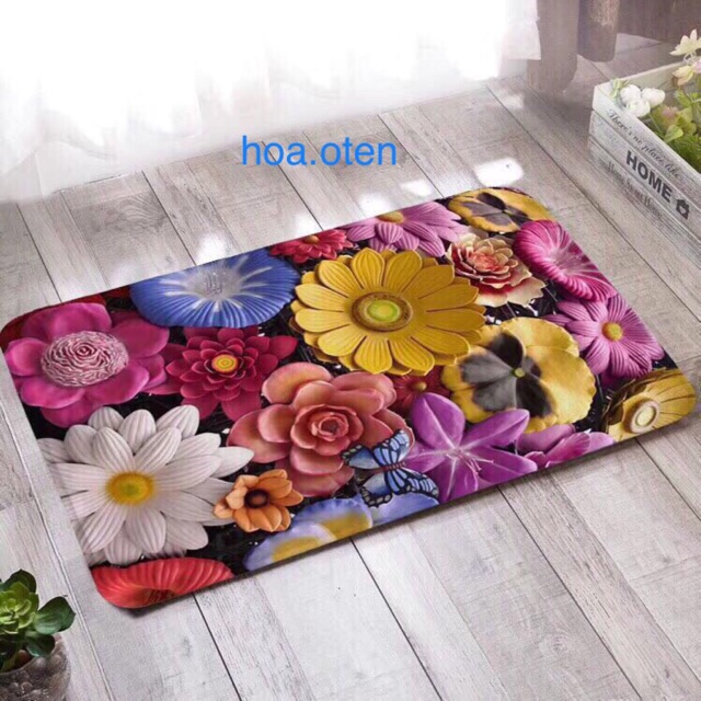 Thảm Lau Chân 3D Ghome Siêu Đẹp, thảm chùi chân 60X40Cm, chống trơn trượt