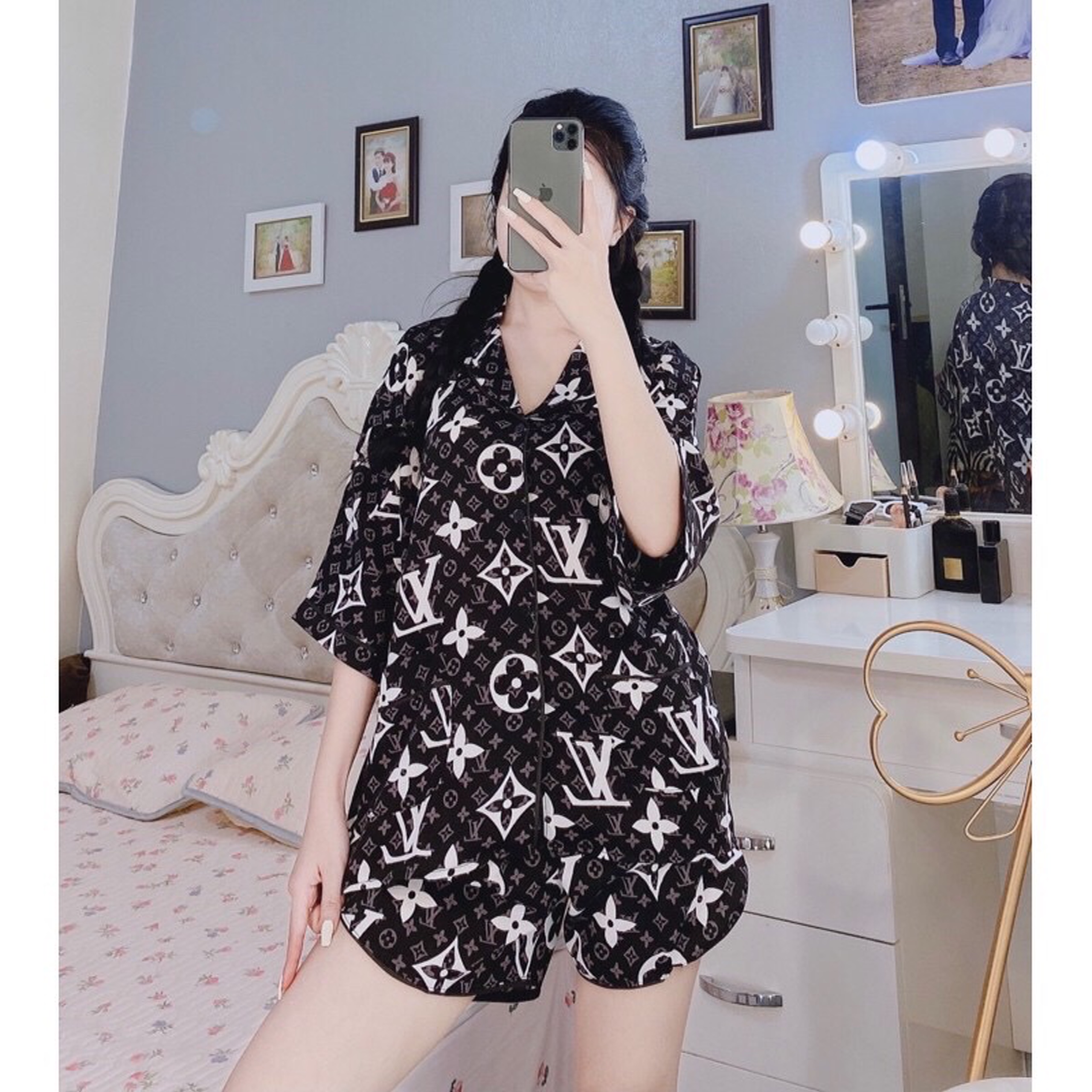 Đồ bộ Pyjama lụa Mango, chất lụa loại 1, mềm mịn, mát, không nhăn