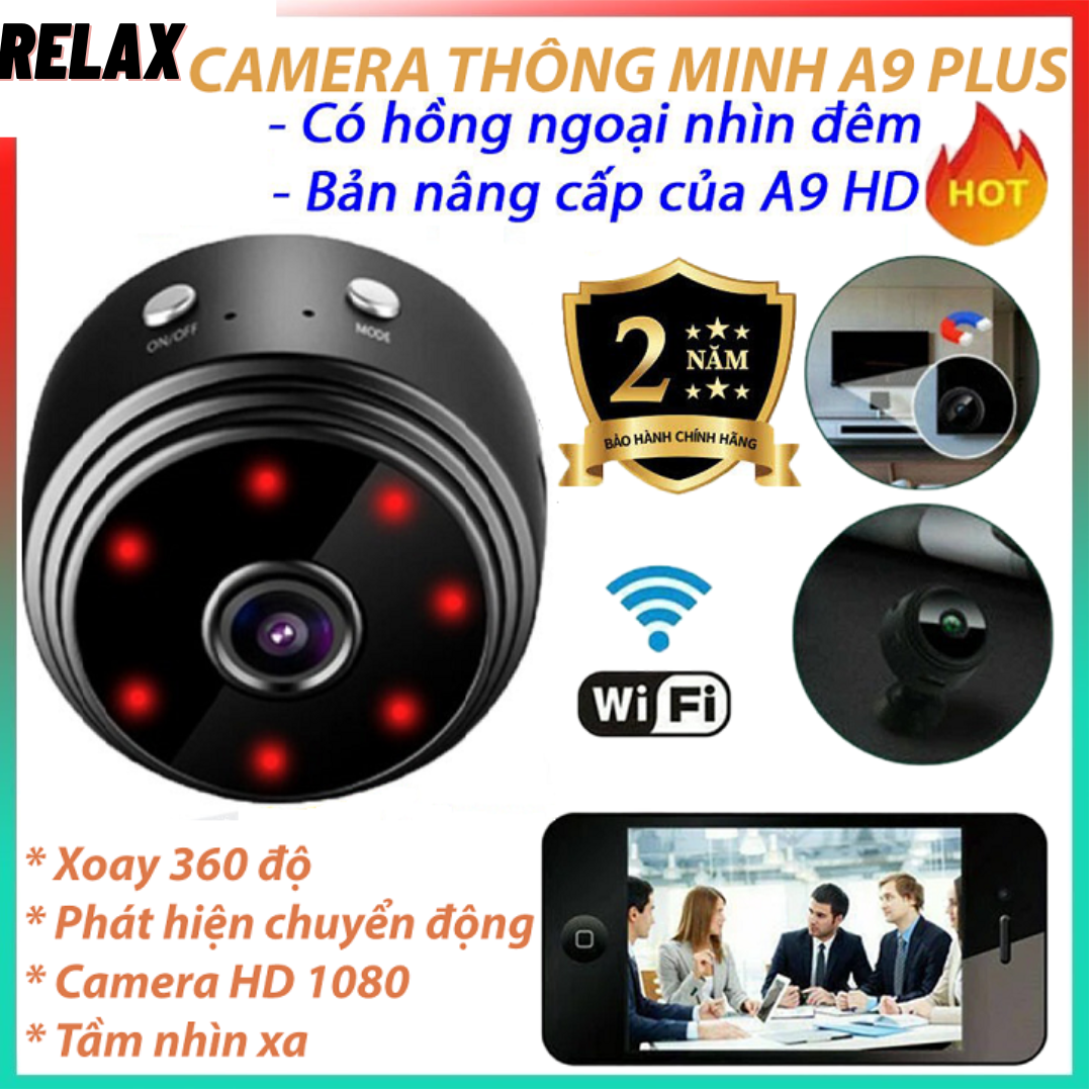 Camera giám sát, Camera mini siêu nhỏ A9 PLUS WiFi Full HD Camera mini wifi an ninh xem từ xa trên điện thoại, Camera siêu nhỏ giá rẻ, Camera mini không dây Camera giám sát qua điện thoại
