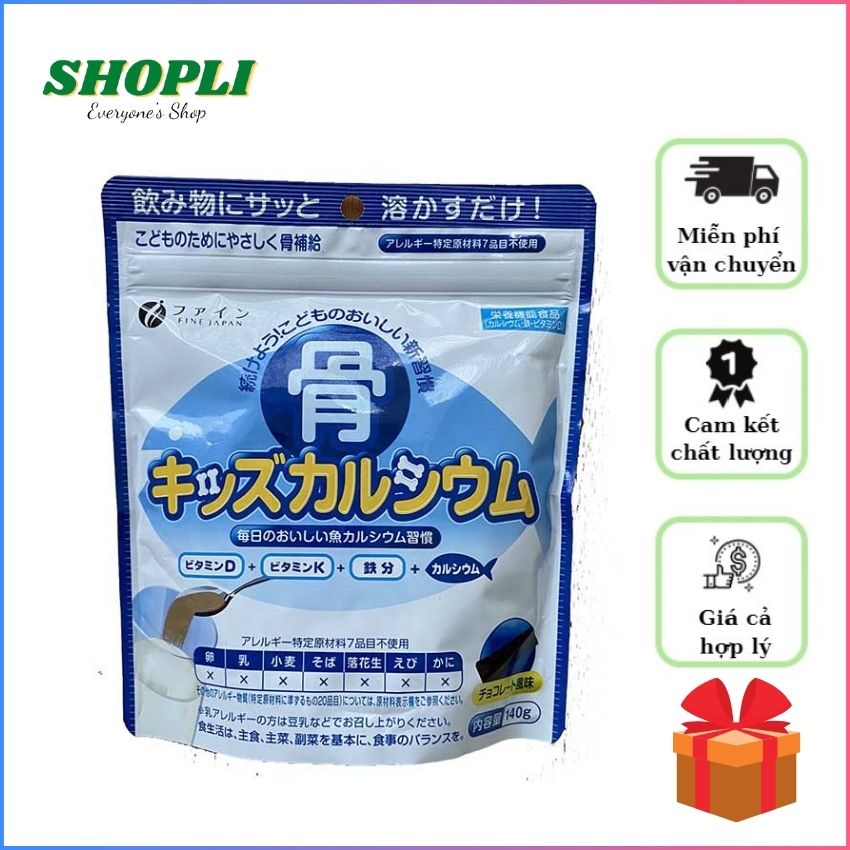 [FREESHIP + Chính Hãng] Bột Canxi Cá Tuyết Cho Trẻ Em Vị Socola 140g Nội Địa Nhật Bản SHOPLI JP021 Bổ Sung Canxi Cho Bé Giúp Bé Tăng Chiều Cao Vượt Trội