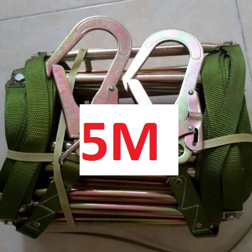 Thang dây PCCC, Thoát hiểm nhà cao tầng - Dài 5m - Có 2 đầu móc