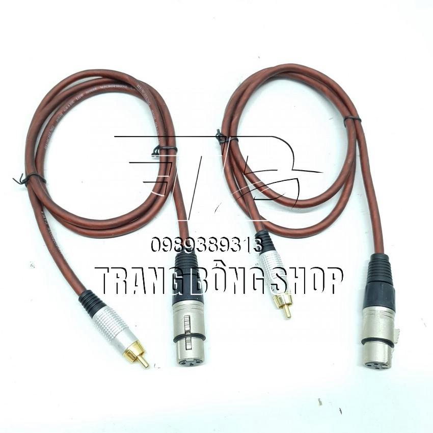 Cặp jack canon CÁI ra AV dây màu nâu jack màu trắng , trắng dài 1m