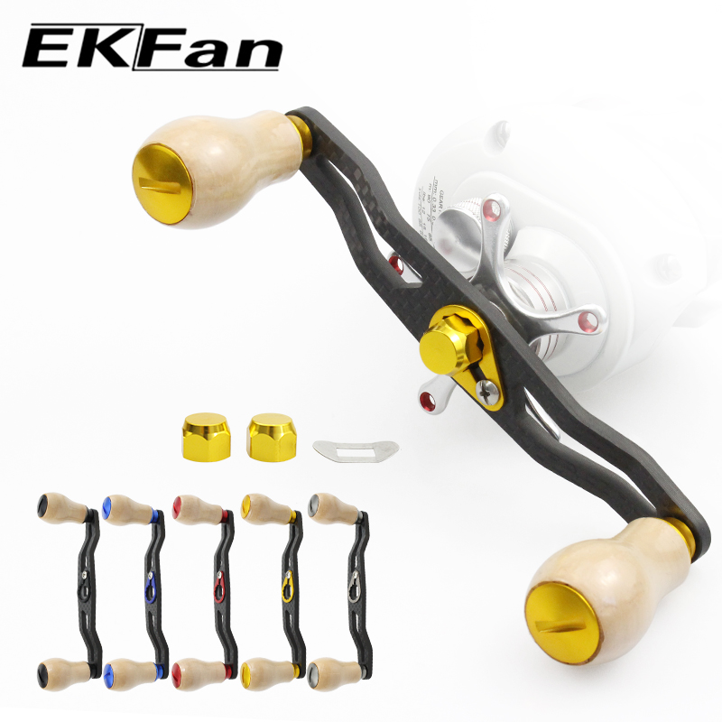 EKfan Chiều dài tay cầm cuộn câu cá 120MM Vật liệu sợi carbon cho abu Cuộn