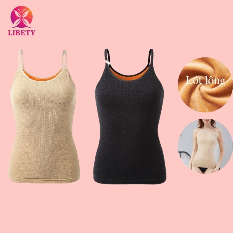 Áo giữ nhiệt nữ lót lông 2 dây áo 2 dây giữ nhiệt ôm body lót lông