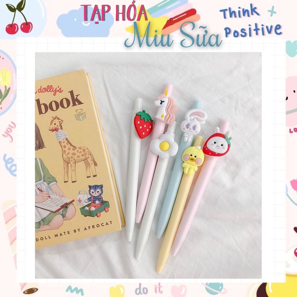 Búi bi bấm gel đen gắn icon cute xinh xắn dễ thương - MiuSua