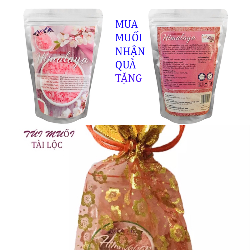 [HCM]Muối Hồng himalaya 1 kg tặng túi muối tài lộc