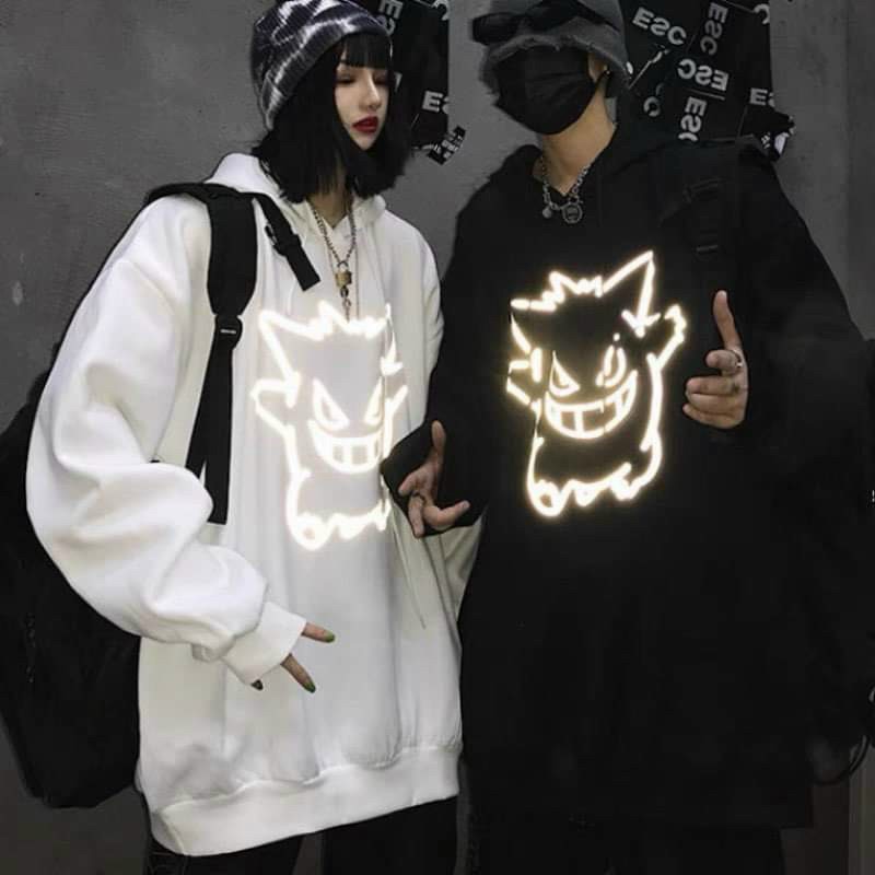 Áo hoodies phản quang logo mặt quỷ tp127