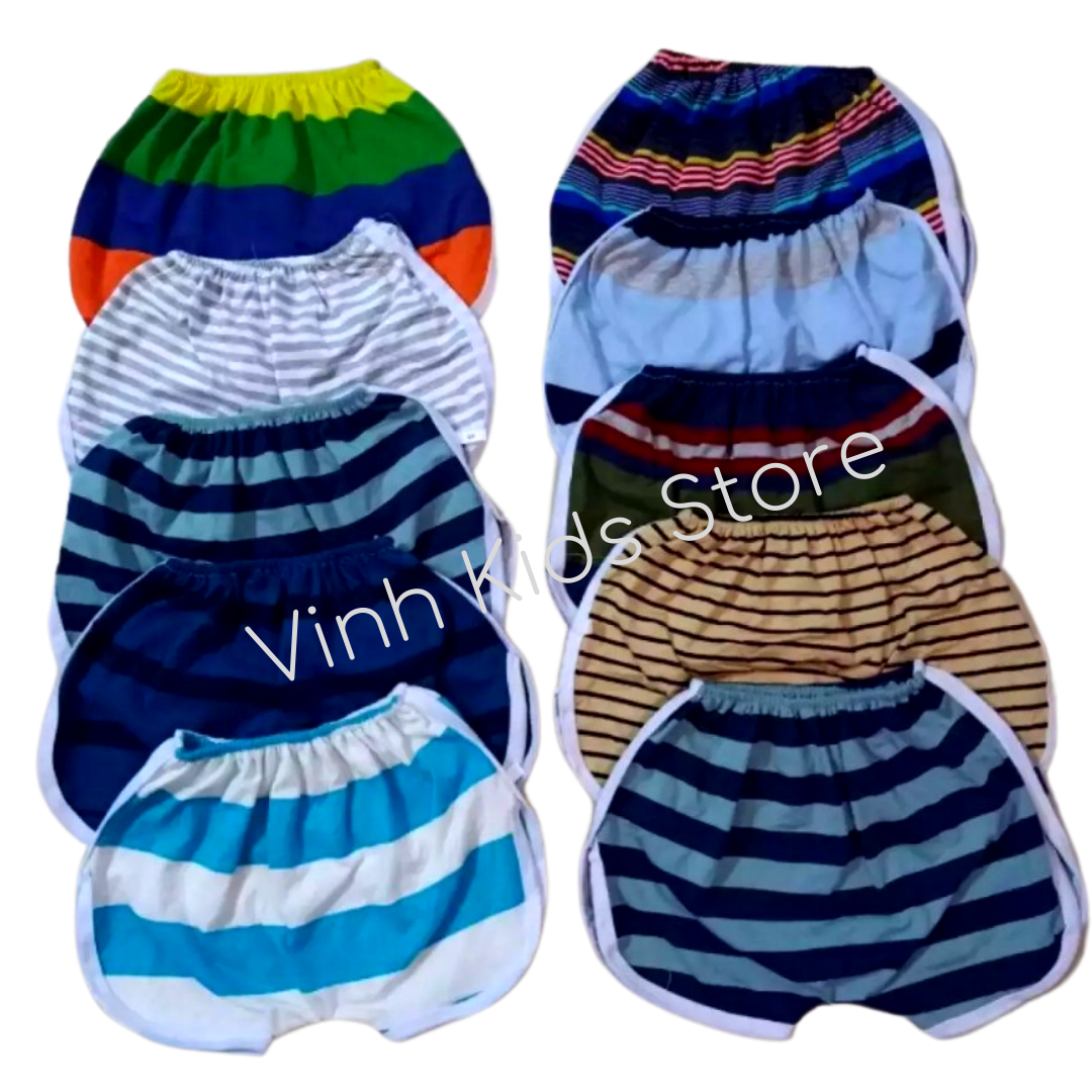 Quần chục đùi kẻ sọc cho bé trai/gái 5-16kg - chất cotton dày dặn, co giãn, thoáng mát cực đẹp