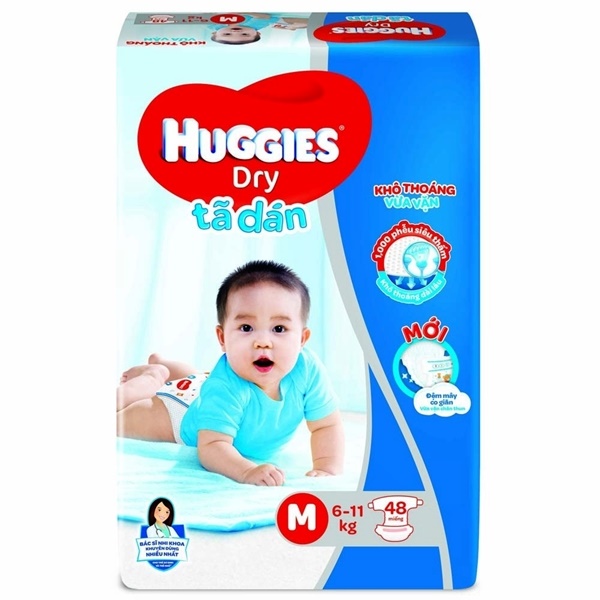 Tã Dán Huggies TRÀM TRÀ Size M 46 Miếng Cho Trẻ Sơ Sinh Từ 8kg - 10kg - Tả Dán Hugies, Tả Huggies Dán, Ta Dan So Sinh, Bỉm Dán Sơ Sinh, Ta Dan Cho Be, Mềm Mai, Chống Tràn - Ta Dan Huggies Size M48- siêu thị ăn dặm