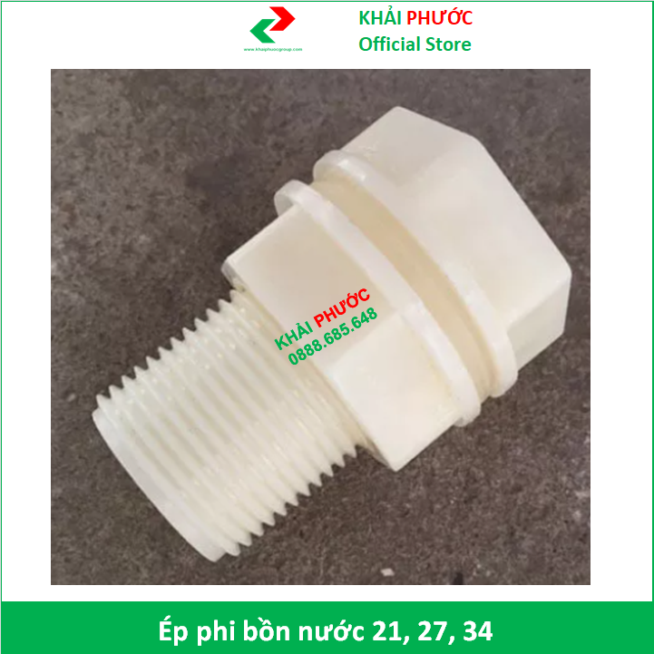 Ốc siết bồn nước ép phi bồn nước nhựa pvc phi 21 27 34 - khải phước electric