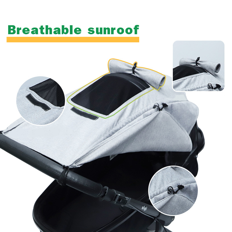 Xe đẩy em bé mui xe để UV UVB lá chắn mặt trời xe mái hiên lưới chống muỗi