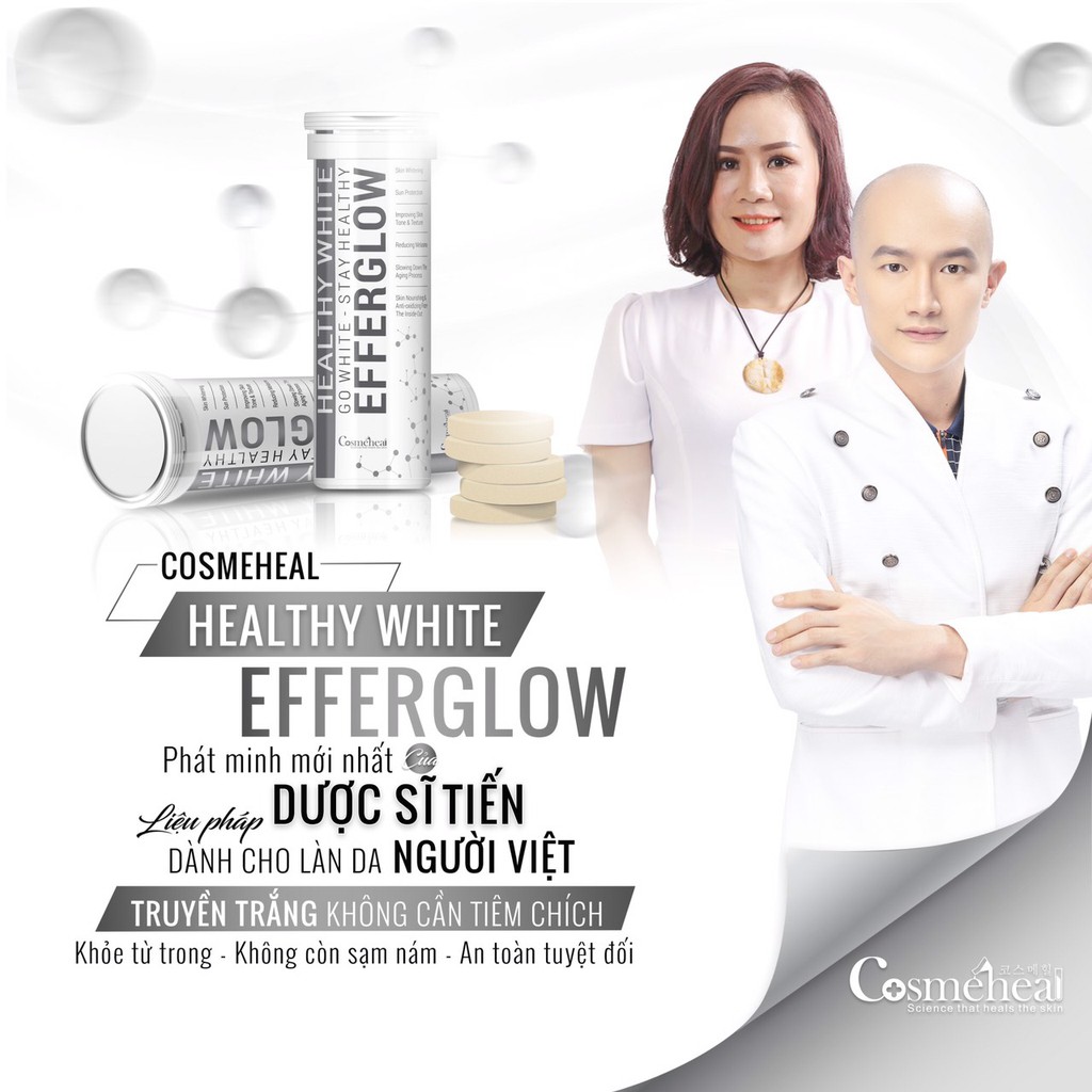 Viên Uống Dạng Sủi Trắng Da Healthy White Efferglow Cosmeheal 30 viên