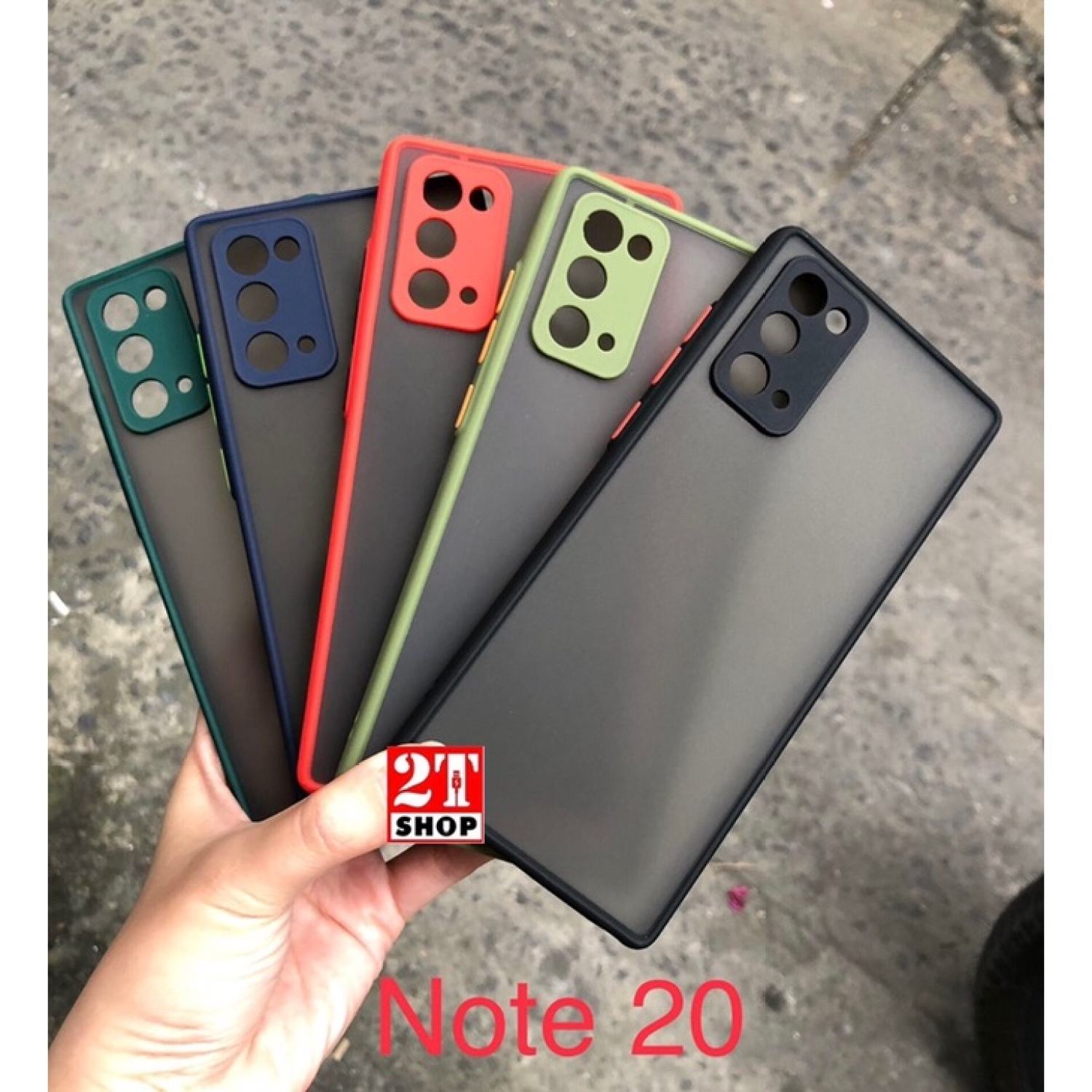 Ốp lưng chống sốc galaxy note 20 lưng meca đen nhám, viền màu cao su