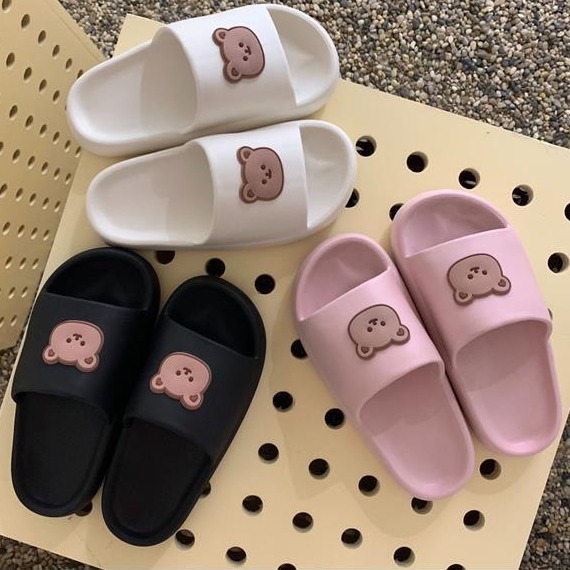 Dép bánh mì Unisex ulzzang hình mặt gấu 2021 D145