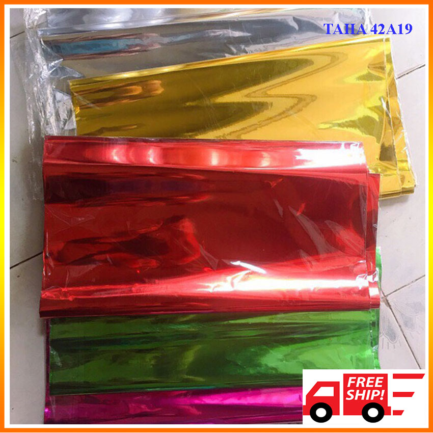 Tập Giấy thủy ngân làm oản tài lộc, oản thờ PK31 TAHA 42A19 - Giấy thủy ngân tráng trí tháp bánh (50 tờ/tập)