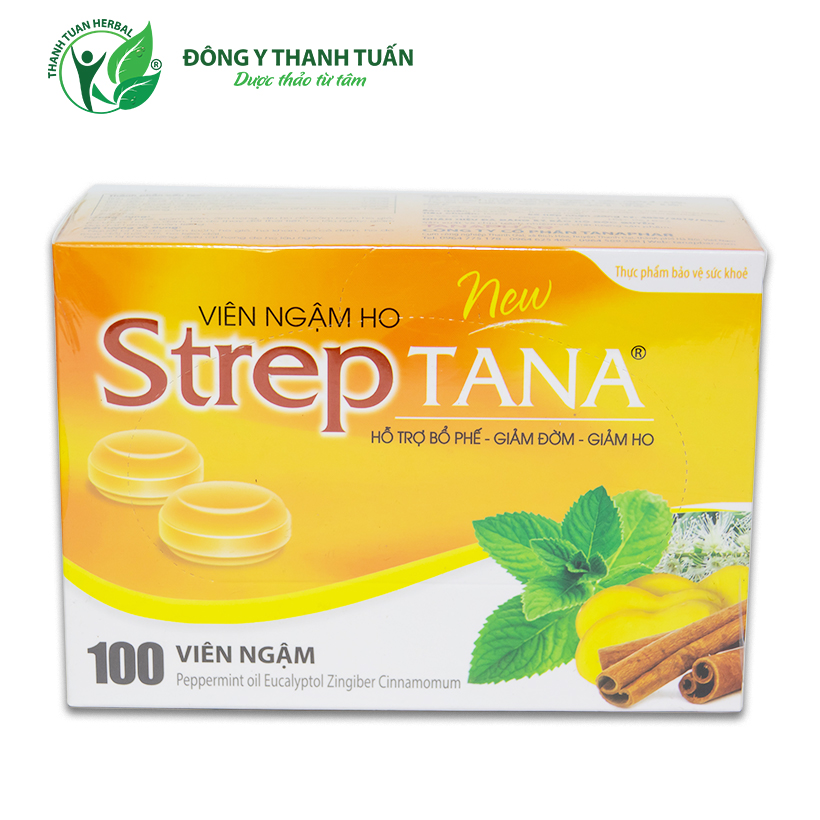 Viên ngậm ho Streptana New hộp 100 viên – Hỗ trợ bổ phế, giảm đờm, giảm ho