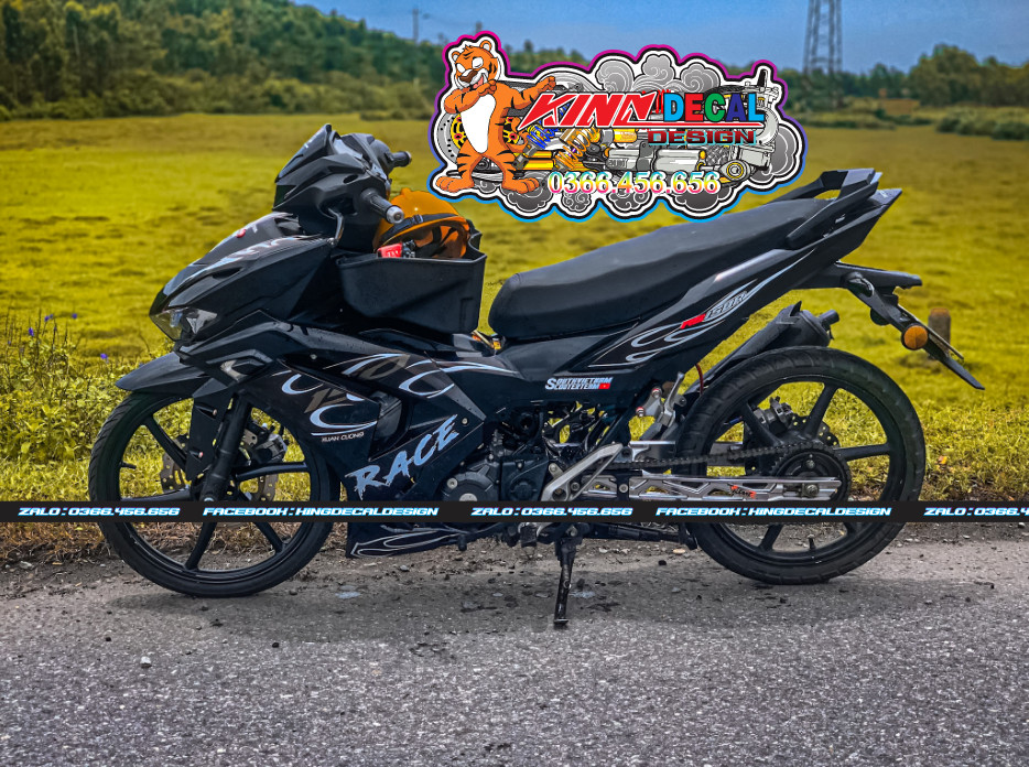 Tem Rời Winner X V3 mẫu lửa màu đen trắng xám