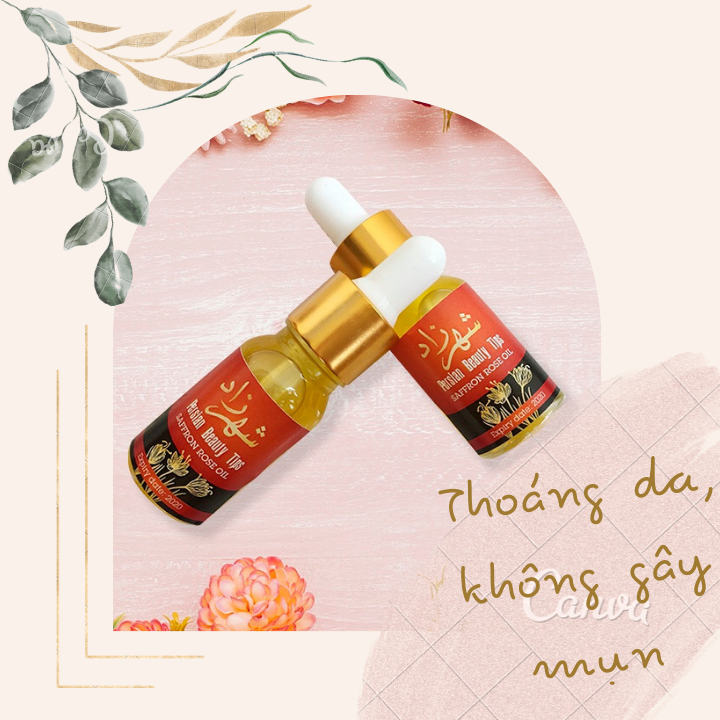 Sample 1 ml: saffron rose oil- saffron serum- tinh chất saffron & hoa hồng damask
