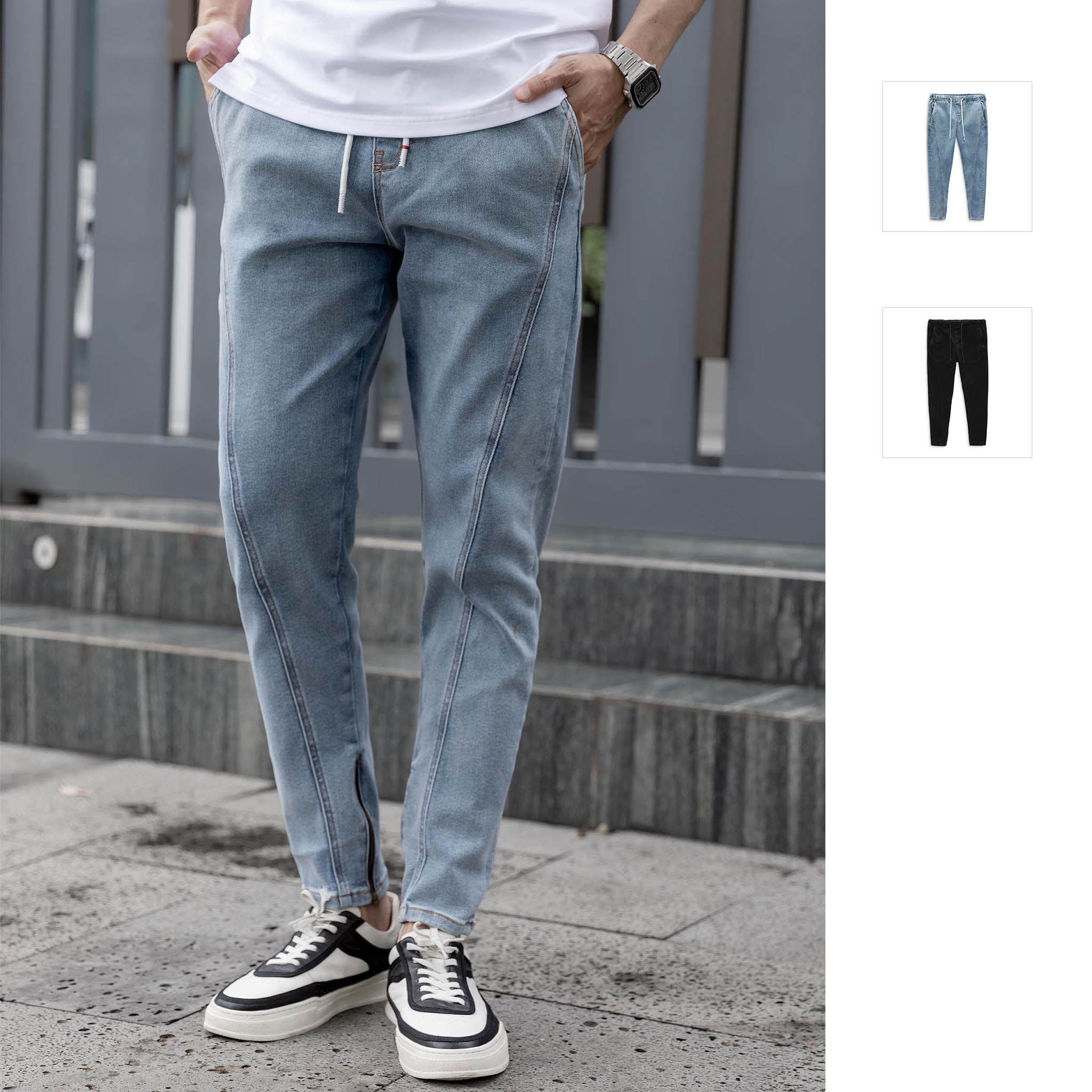 Quần jean nam slimfit elas zipper , qj004197_somehow