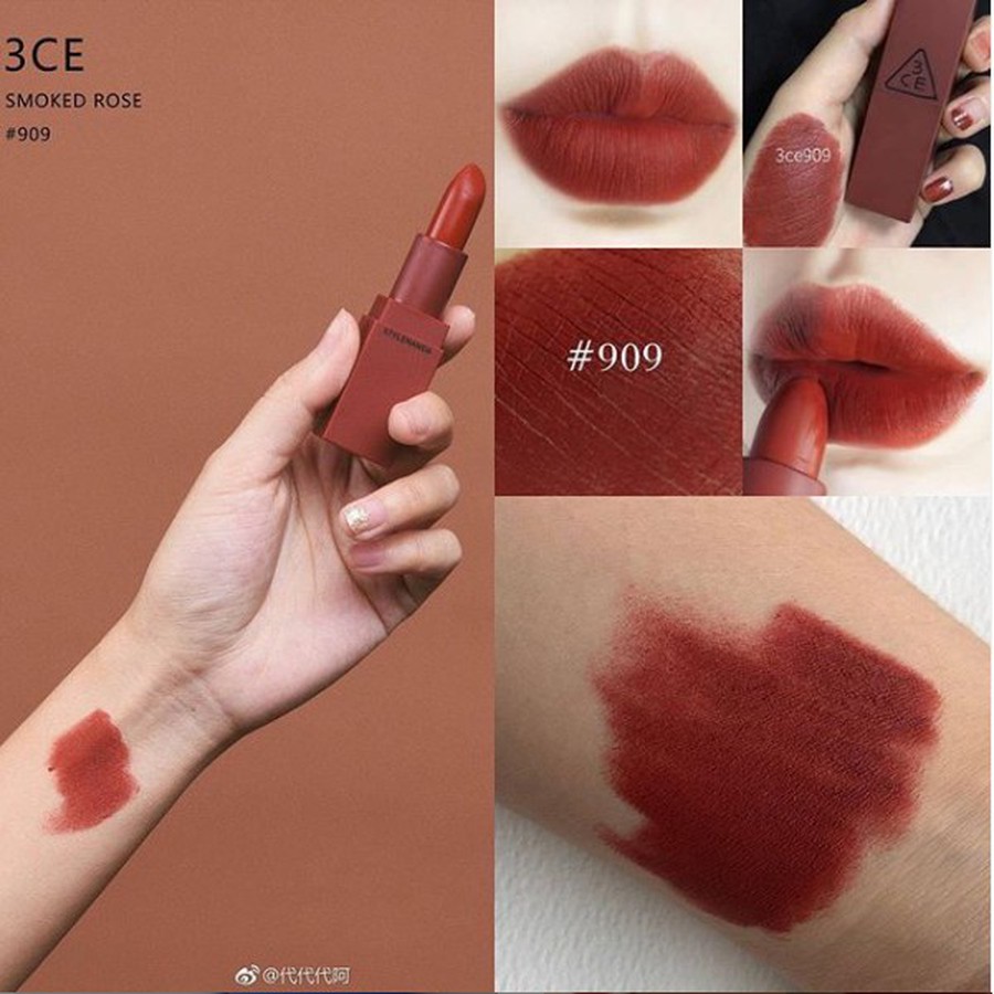 Son 3ce mood recipe màu 909 smoked rose