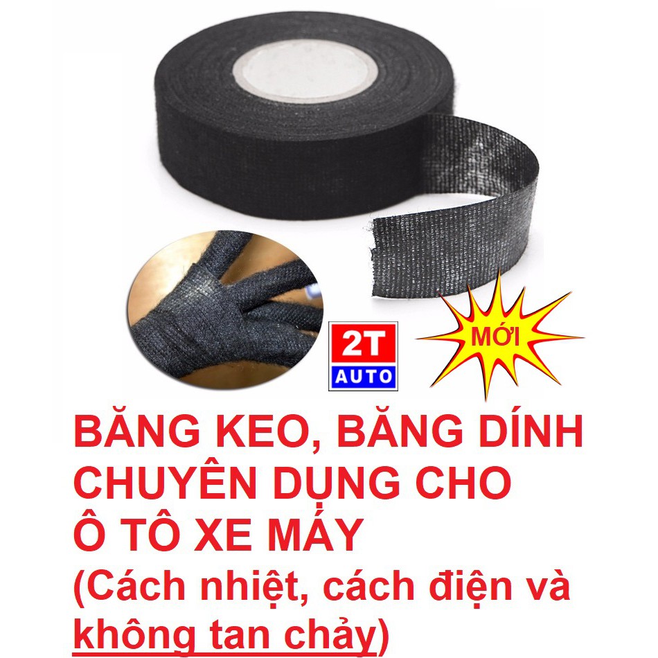 Cuộn Băng keo băng dính 15m chất liệu vải lông cừu cách nhiệt cách điện cho ô tô xe máy