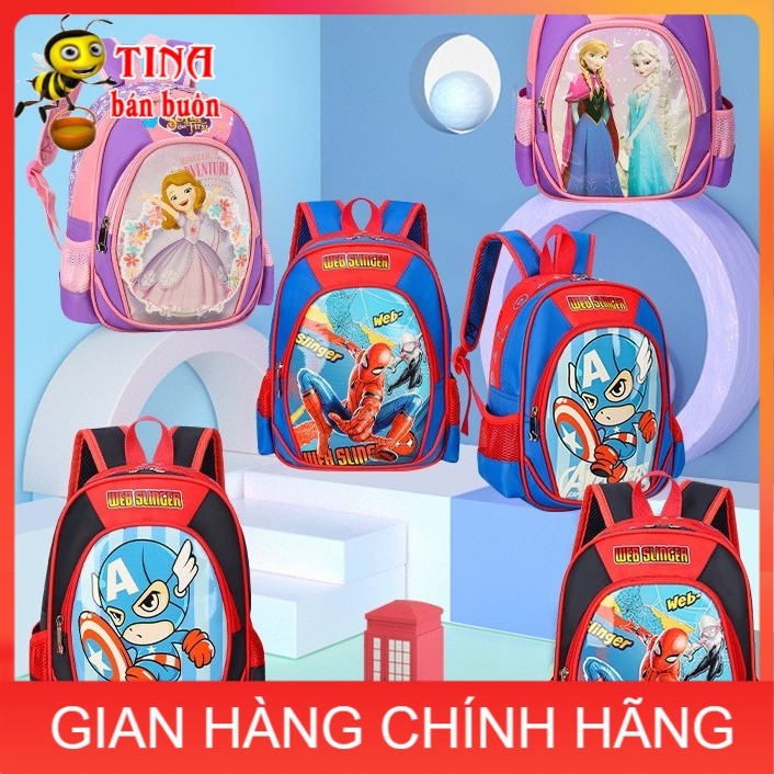 Balo mẫu giáo cho bé trai bé gái công chúa Elsa anna, Sofia, siêu nhân người nhện E508