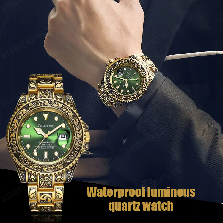 biubiubeng Fully automatic waterproof men s watch retro quartz watch men s