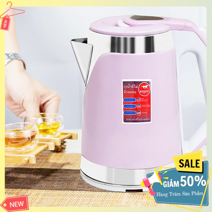 Ấm siêu tốc Thái Lan MISUSHITA 2.2L - 1500W, đun nước cực nhanh, tự ngắt khi sôi an toàn, công nghệ Inventer siêu tiết kiệm điện