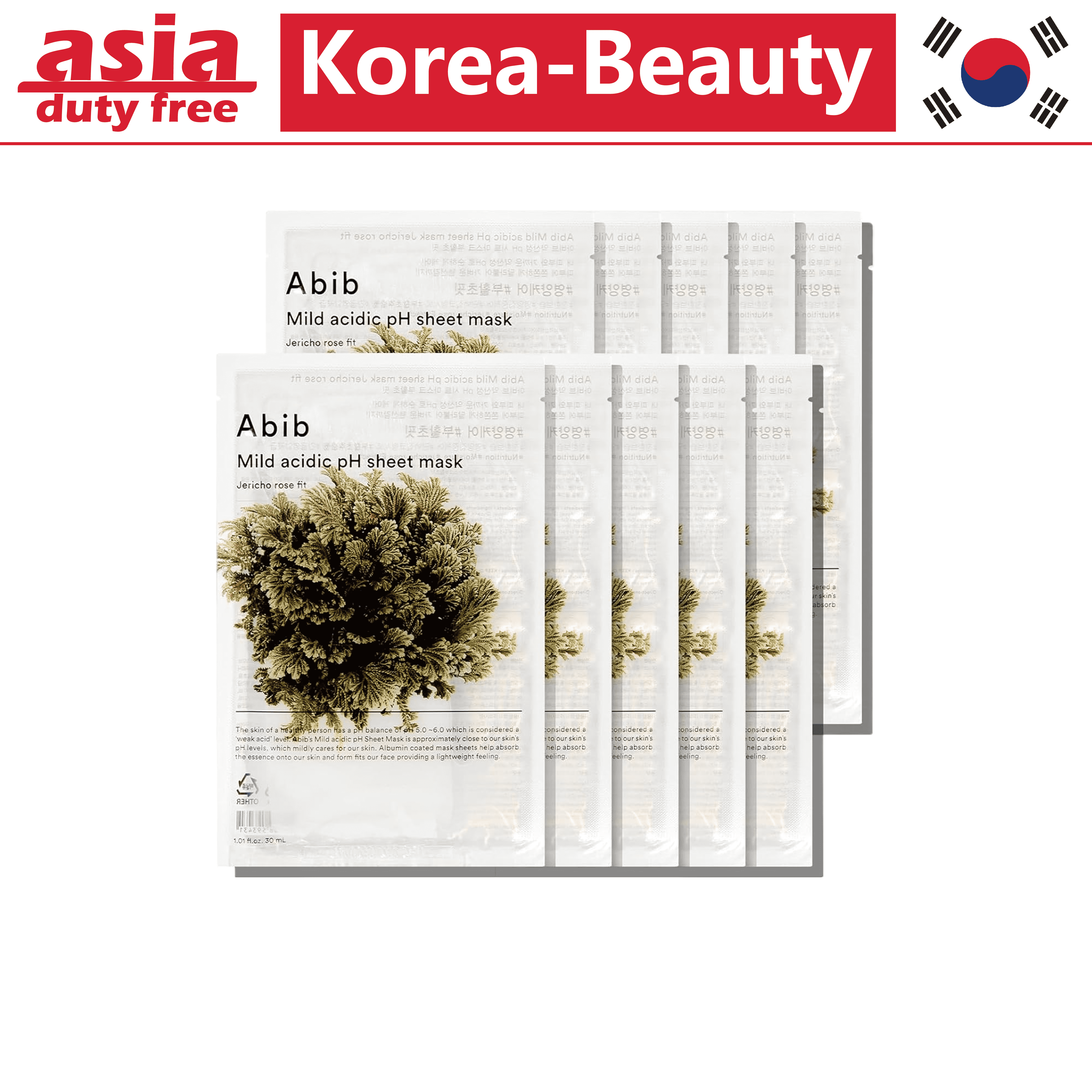Abib Mild Acidic Ph Sheet Mask Jericho Rose Fit 10 Sheets
