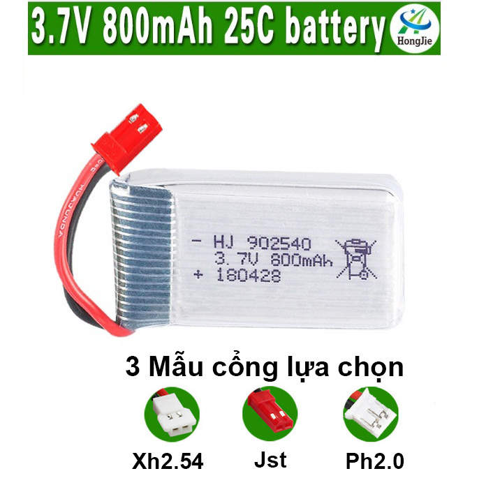 Pin Máy Bay Điều Khiển  Flycam Dung Lượng Cao 3.7V 800mAh 25C ( 3 Cổng Lựa Chọn)