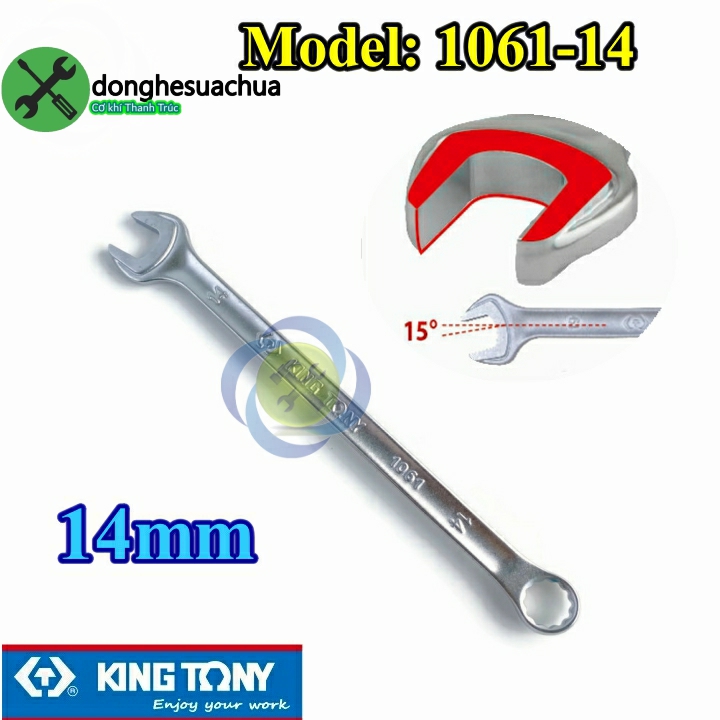 Cờ lê vòng miệng 14mm kingtony 1061-14 dài 223mm