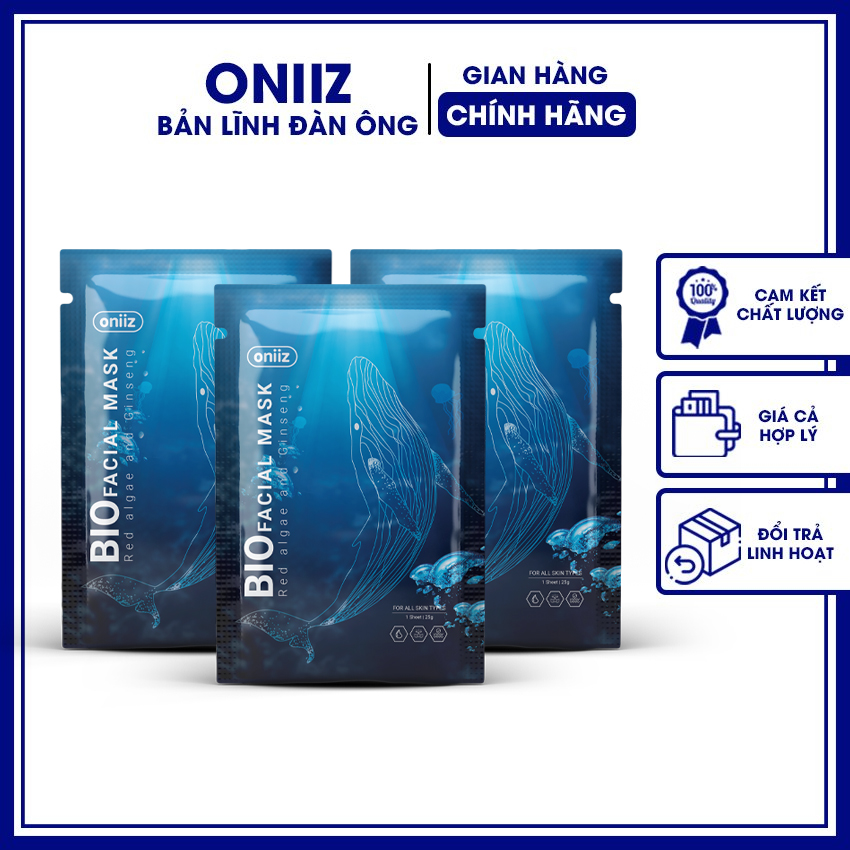 Combo 3 mặt nạ đắp mặt Oniiz  chiết xuất nước dừa tươi lên men hỗ trợ dưỡng ẩm, dưỡng trắng, ngừa mụn, ngừa lão hóa