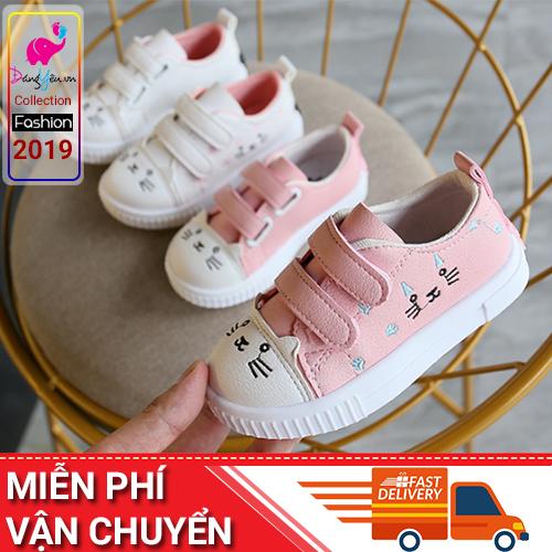 - Giày thể thao cho bé gái họa tiết mèo con