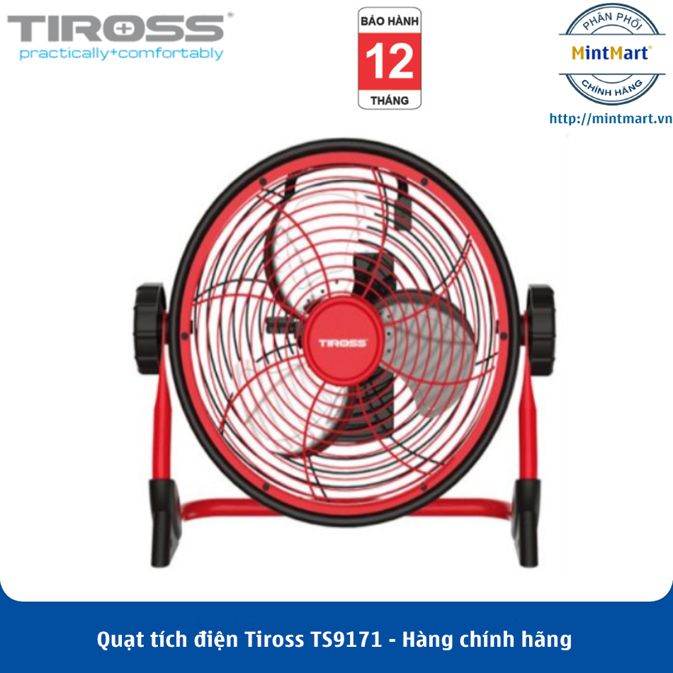 Quạt tích điện tiross ts9171 – hàng chính hãng – bảo hành 1 năm toàn quốc