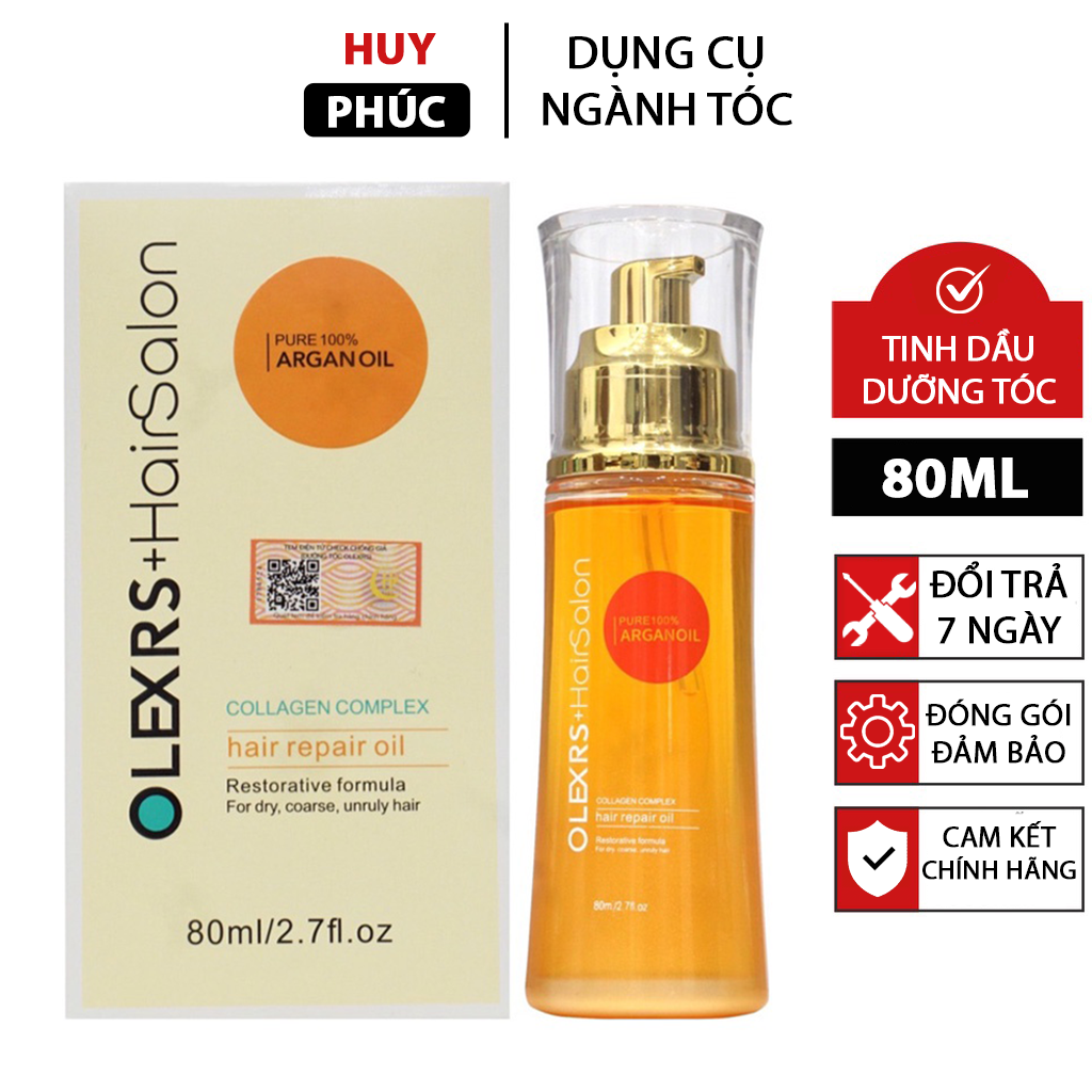 Tinh dầu dưỡng tóc uốn Olexrs Hair Salon 80ml chính hãng giữ nếp bóng mượt ngăn rụng tóc