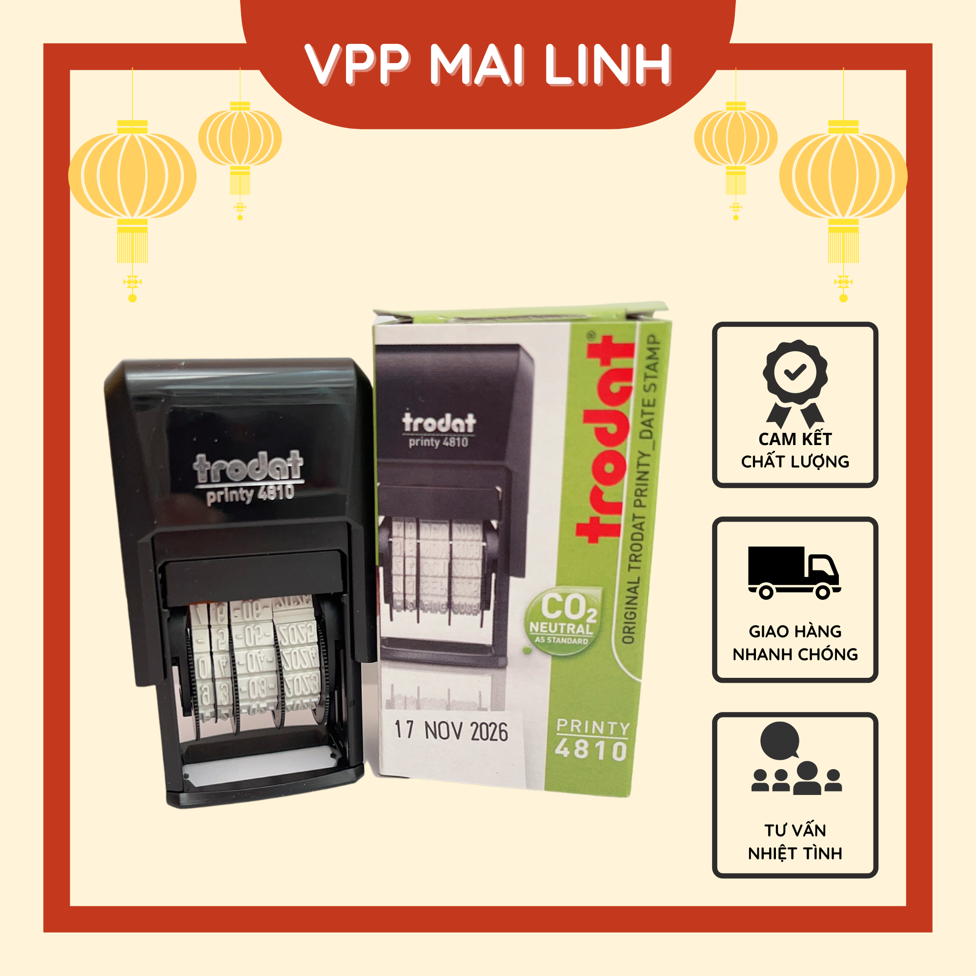 Khắc con dấu, dấu mộc đóng công chứng có ngày tháng năm shiny mini deter pet-300 siêu nét nhập khẩu chính hãng