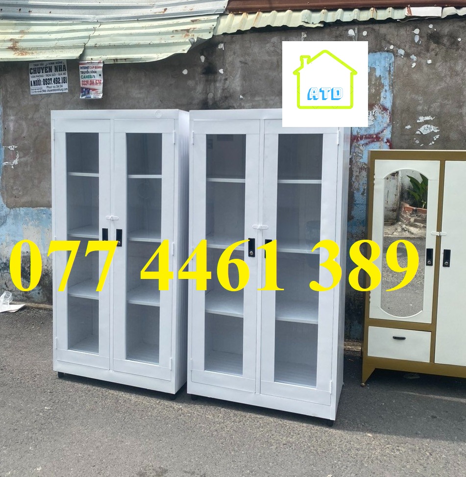 Tủ sắt, tủ locker 2 cánh kính ATD. Tủ để đồ đa năng và tiện dụng ắt sơn
