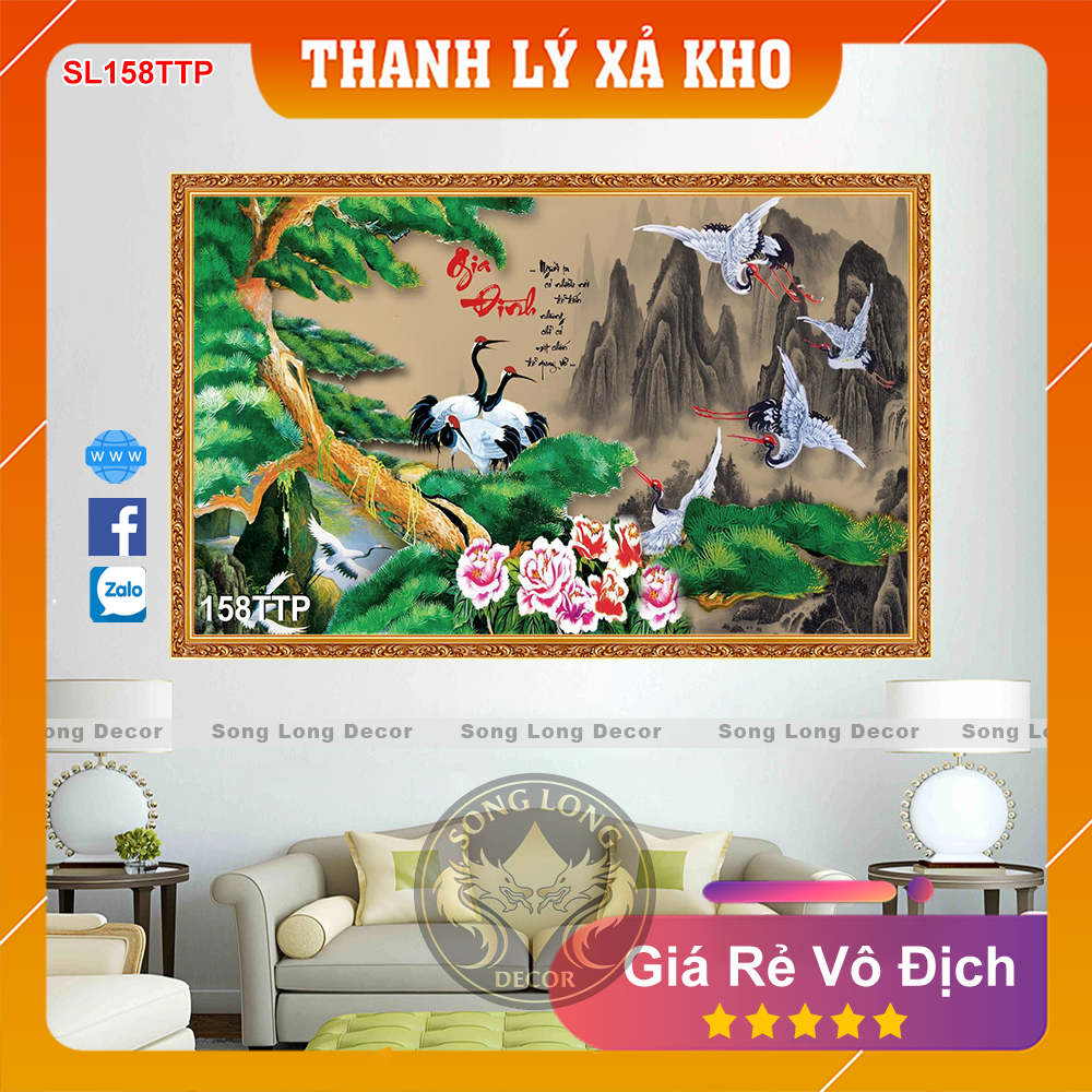Tranh dán tường chữ gia đình - sl158ttp-tranh 3d thư pháp - song long decor