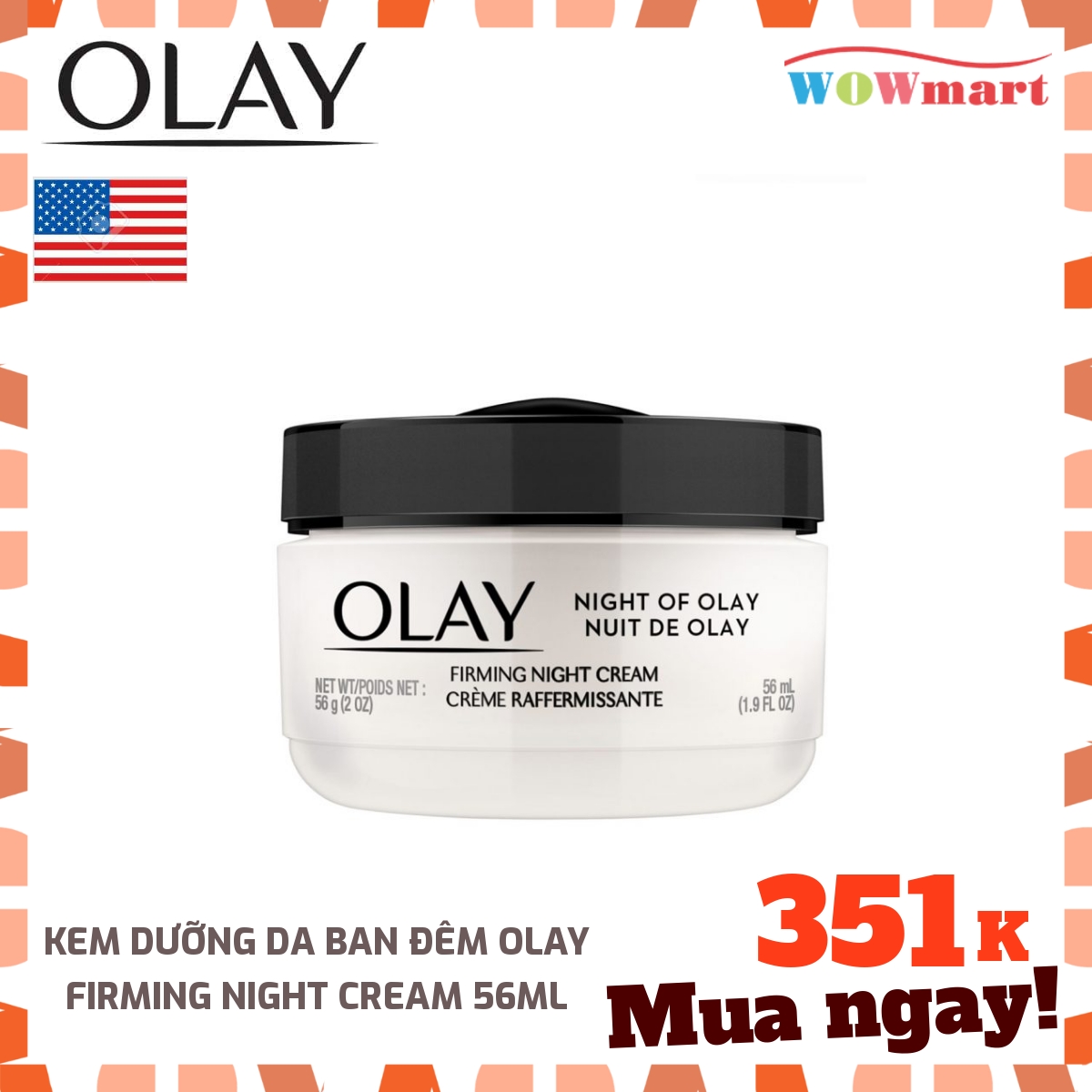 Kem dưỡng da ban đêm olay firming night cream 56ml - mỹ