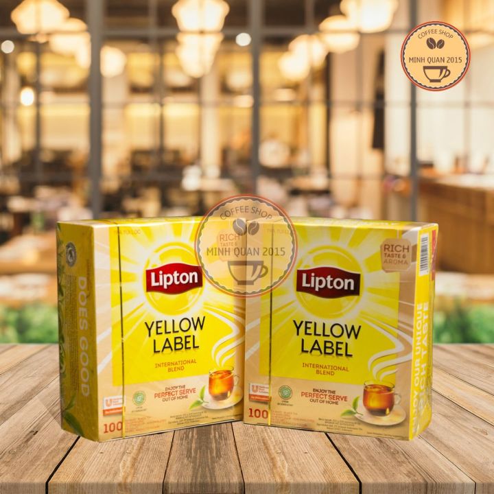 Trà đen túi lọc Lipton nhãn vàng hộp 200g 100 gói x 2g