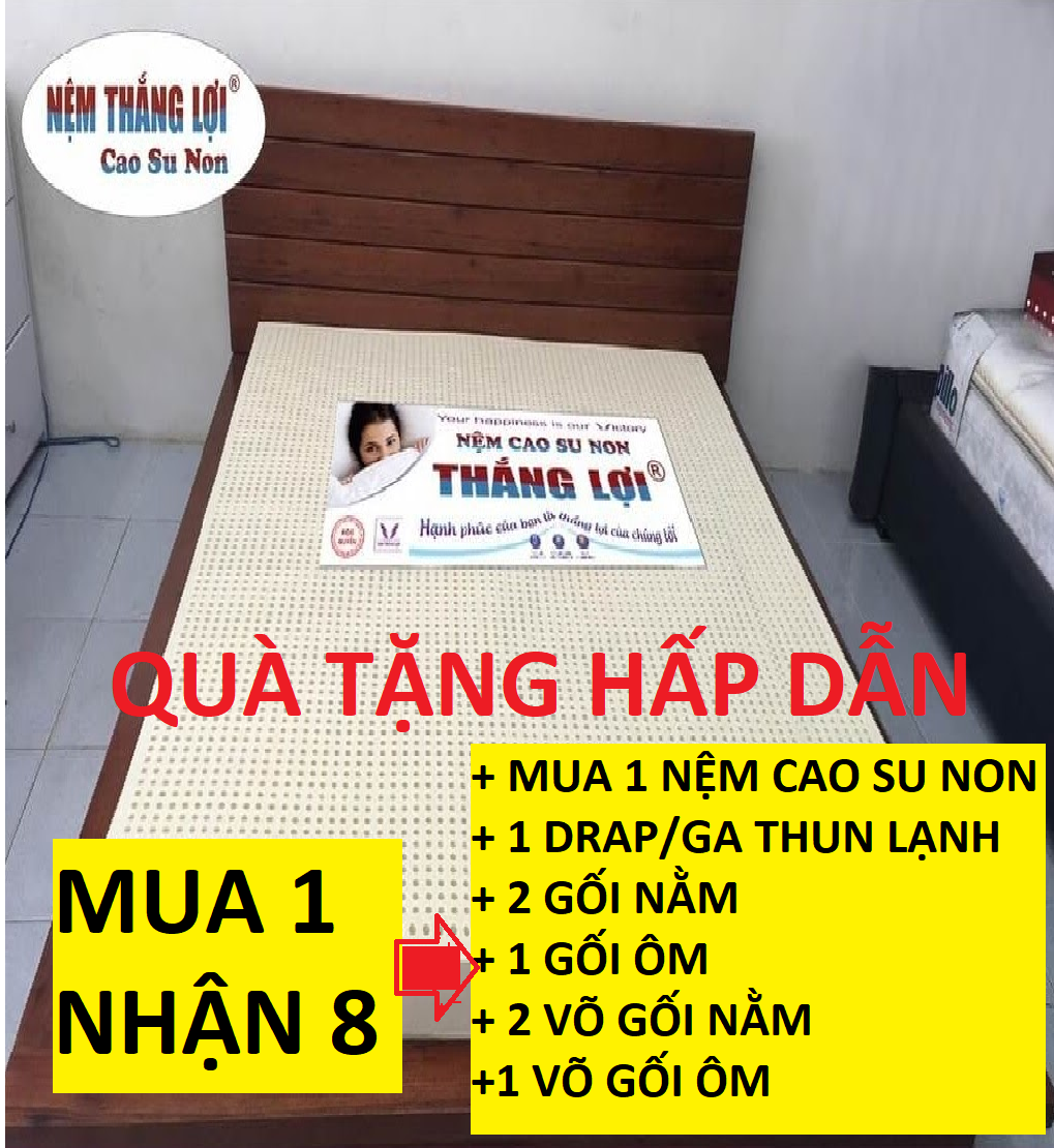 NỆM [QUÀ TẶNG 7 MÓN]-[ĐỘ DÀY 15cm] Cao Su Non THẮNG LỢI Chính Hãng Hàng Cao Cấp- BẢO HÀNH 15 NĂM