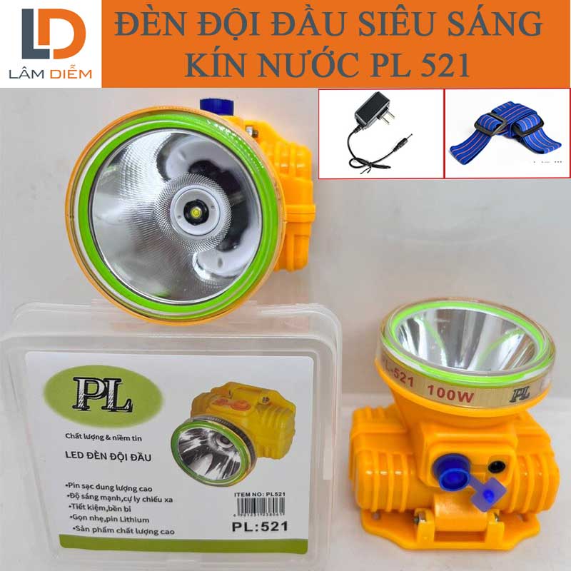 Đèn pin sạc đội đầu led siêu sáng 3 chế PL 521