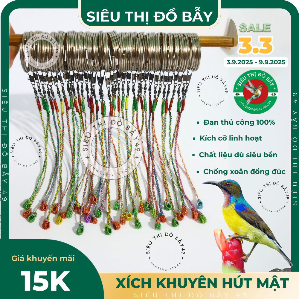Xích chân chim chào mào, chích chòe , chim khuyên, cu gáy bền đẹp nhiều màu sắc