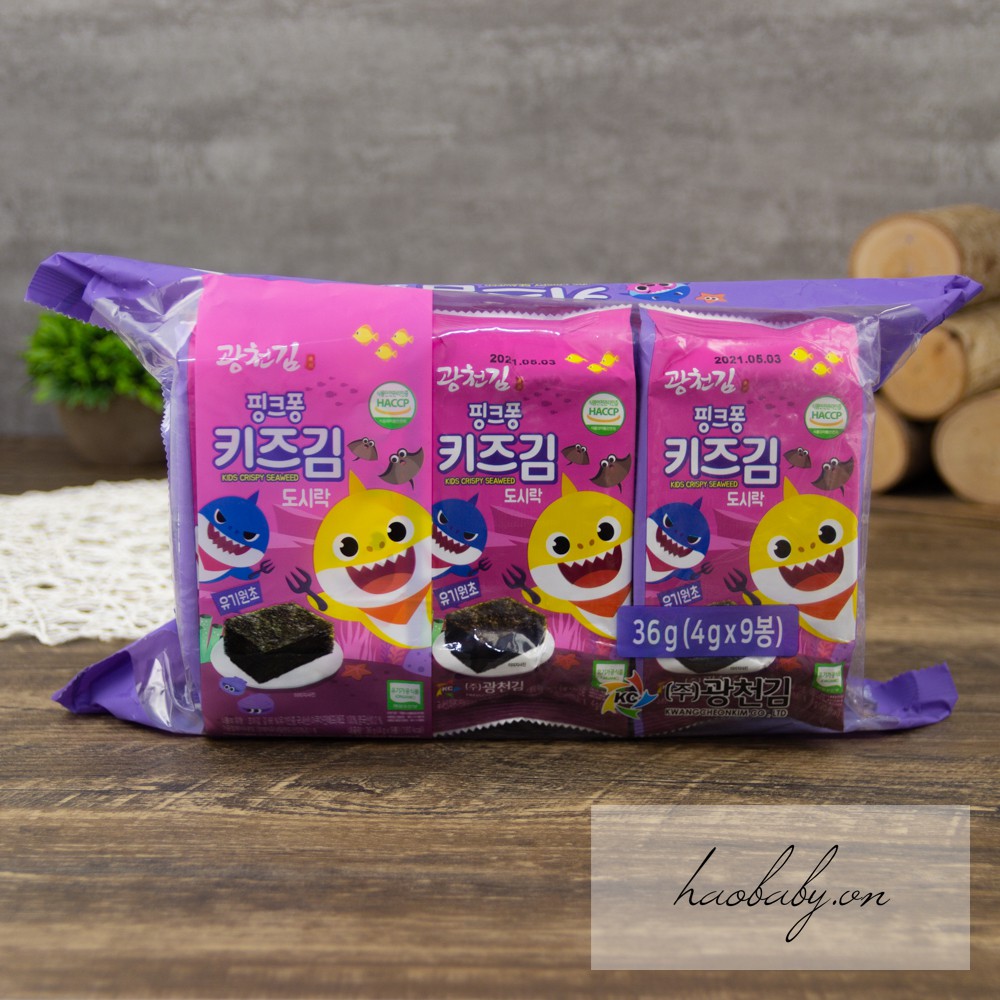 Rong Biển ít dầu, tách muối Pinkfong cho bé ăn dặm