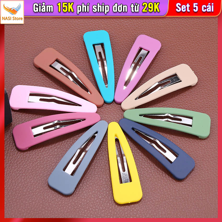 Kẹp tóc nữ KM51 [Set 5 cái] NASI Store dễ thương phong cách hàn quốc kẹp tóc mái nữ phụ kiện tóc giao ngẫu nhiên